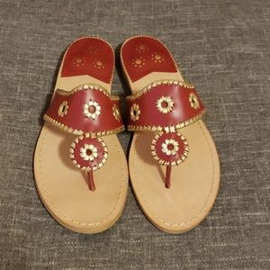 Jack Rogers Nantucket Garnet & Gold Sandals